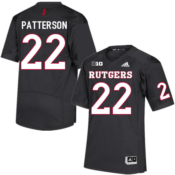 Men #22 Max Patterson Rutgers Scarlet Knights College Football Jerseys Sale-Black
